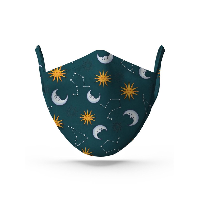 wHAT’S DOwn Unisex Green Galaxy Cotton Reusable Face Mask