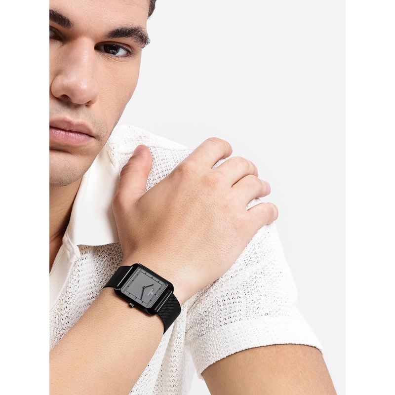 WROGN Men Dial & Stainless Steel Straps Analogue Watch HOBWRG0496-BKGY