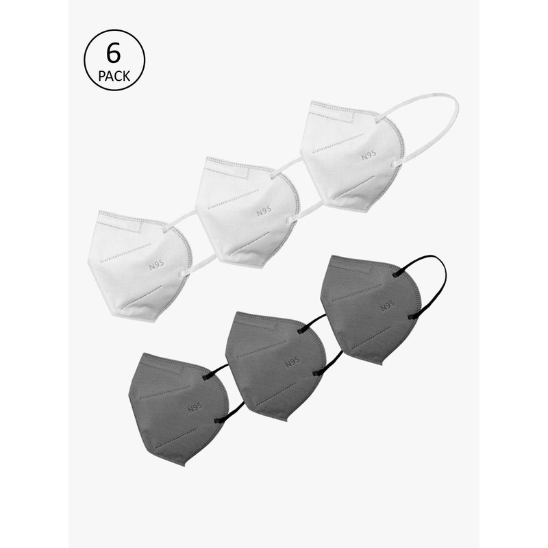 yelloe Unisex 5 Pcs White 5-Ply Anti-Pollution Reusable N95 Masks