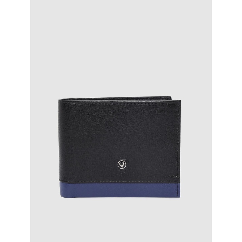Allen Solly Men Black Solid Leather Two Fold Wallet