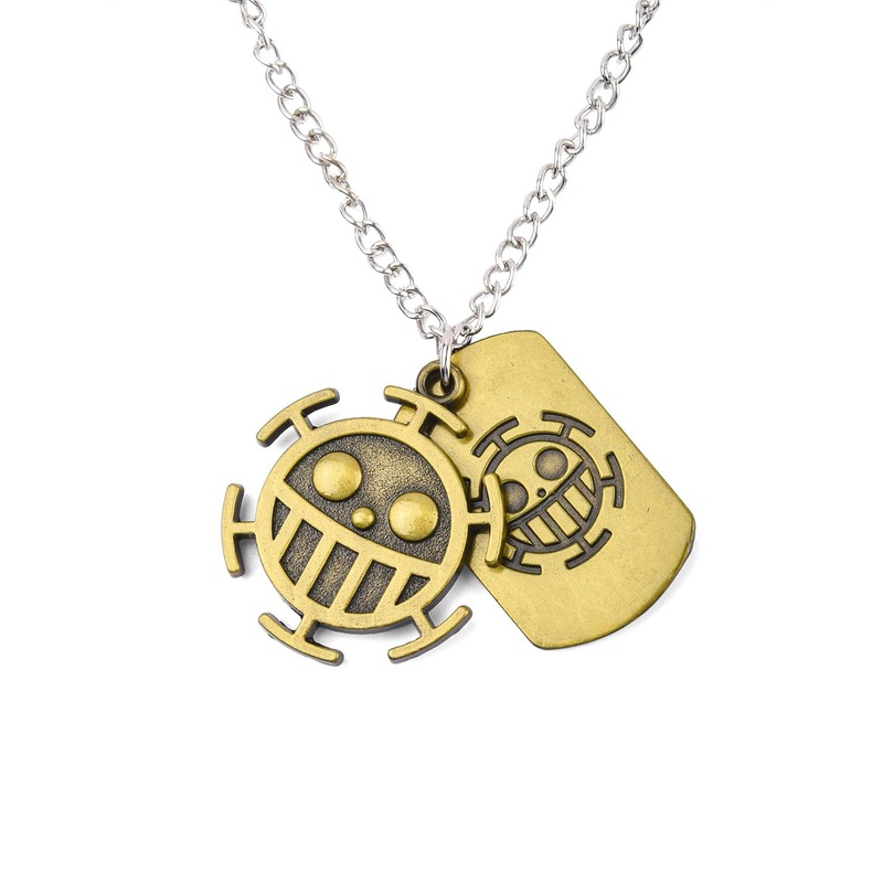 COMICSENSE Unisex One Piece Anime Hearts Pirate Logo Anime Necklace Pendant