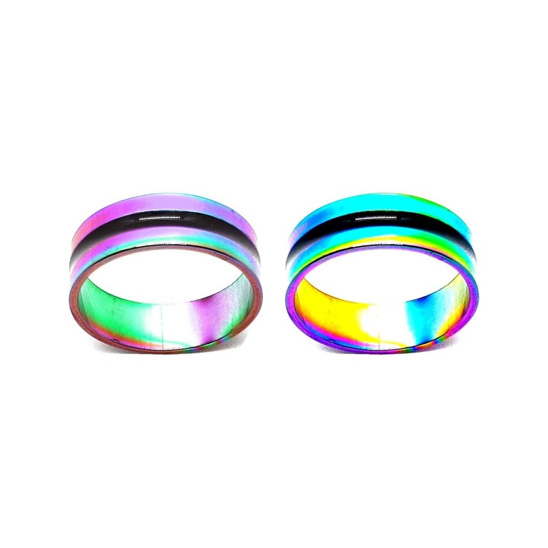 Dynamic Retail Global Set of 2 Rings for Men & Women, Multicolor-Green Alloy Ring ()