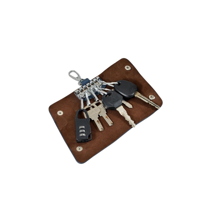 Instabuyz Black Solid Leather Keychain