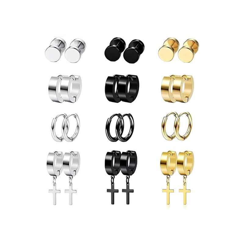 KARISHMA KREATIONS Set of 12 Contemporary Studs Earrings