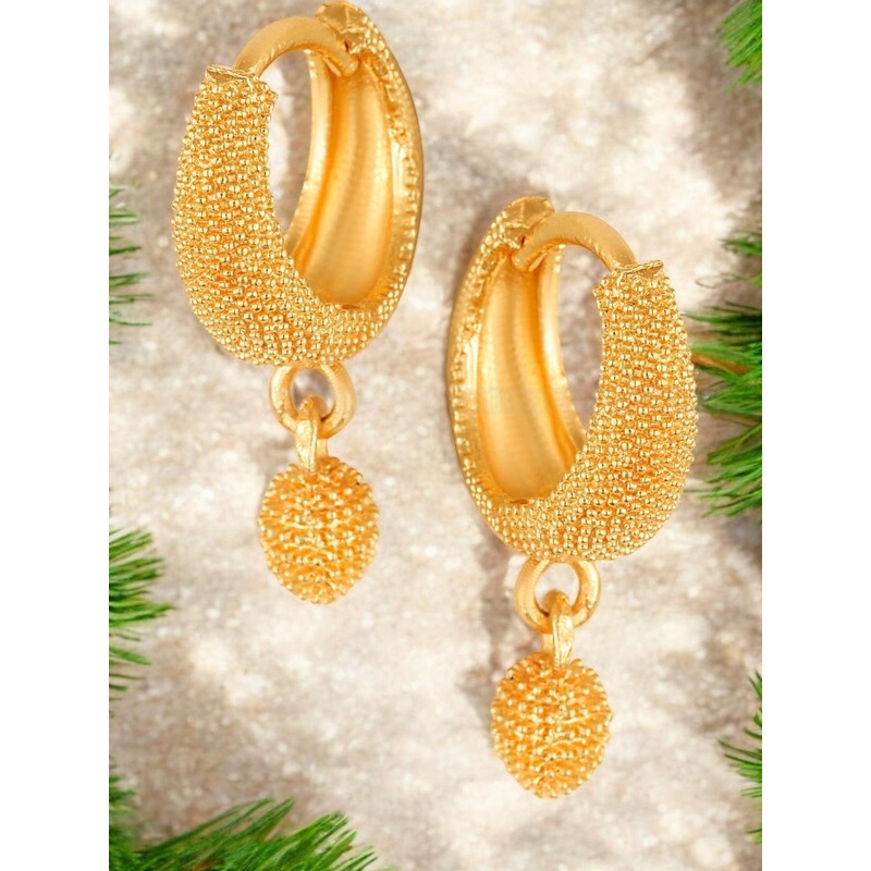 SHREE KRISHNA SHOPPING Unisex Brass Circular Hoop Earrings