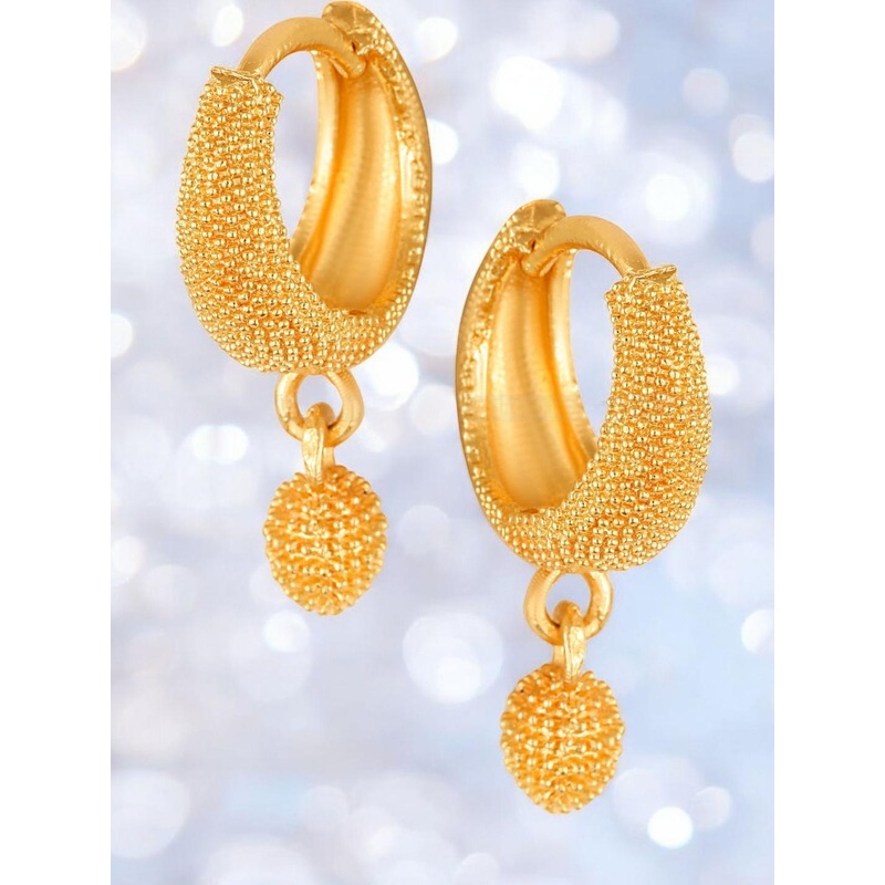 SHREE KRISHNA SHOPPING Unisex Gold-Plated Brass Earrings