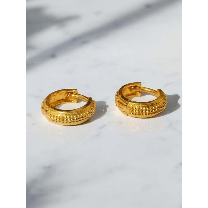 SHREE KRISHNA SHOPPING Unisex Gold-Plated Circular Hoop Earrings