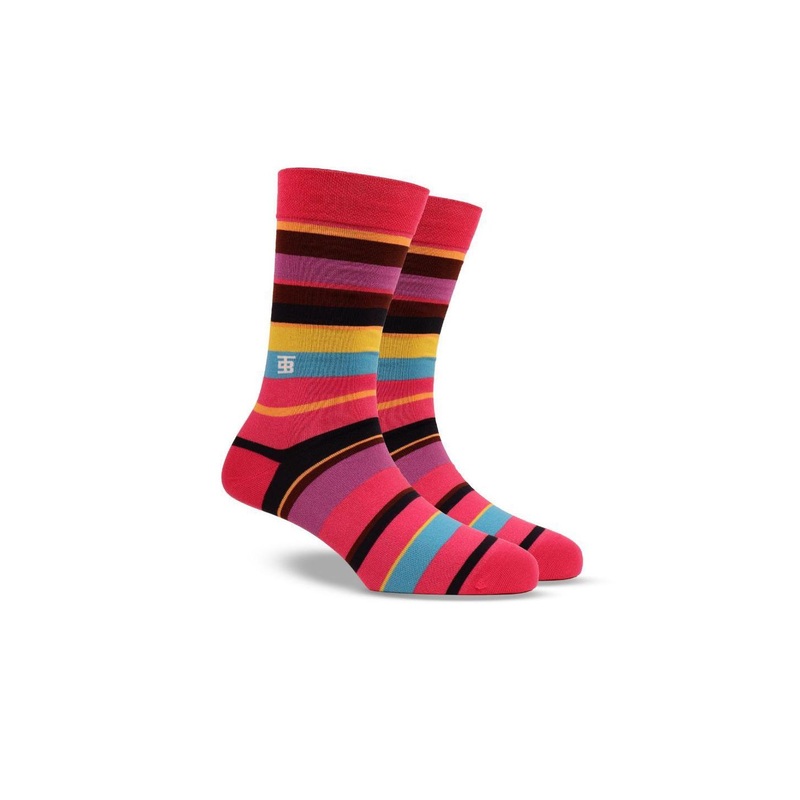 SockSoho Pop Parade Edition Men Striped Calf Length Socks