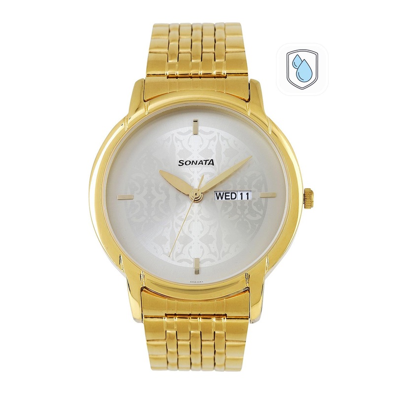 Sonata Men Gold-Toned Dial Watch 77031YM04J
