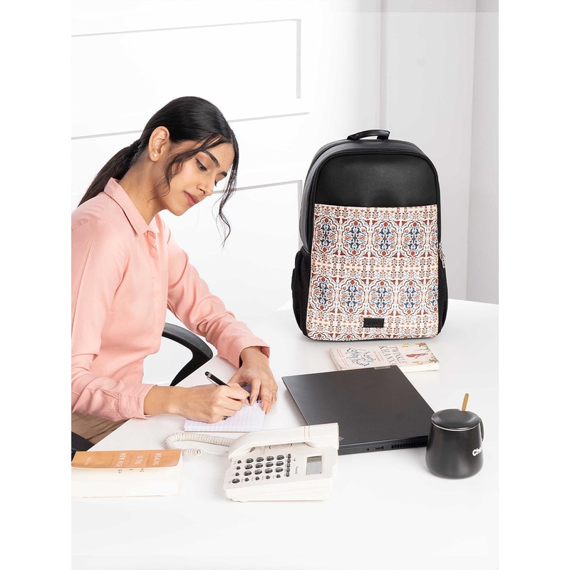 ZOUK Agra Floral Printed Water Resistance Backpack Up To 16 Inch