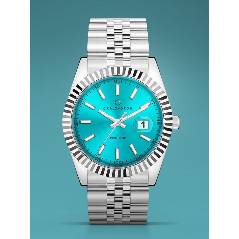 CARLINGTON Men Analogue Watch Exclusive 8811 Steel Tiffany Gents