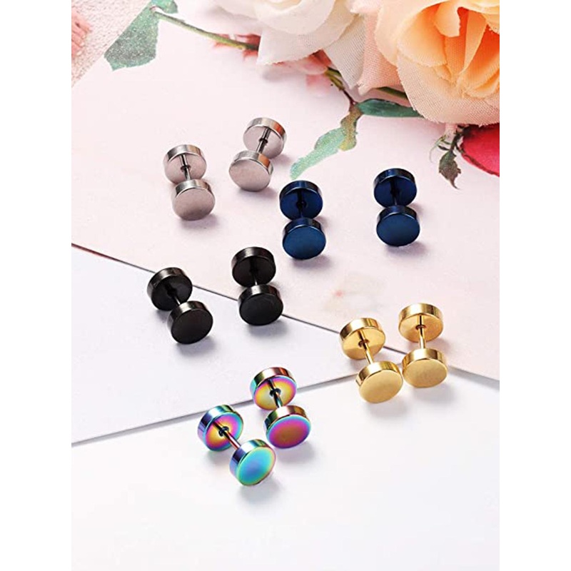 KARISHMA KREATIONS Set of 10 Contemporary Studs Stainless Earrings