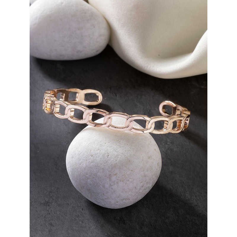 NVR Men Rose Gold-Plated Cuff Bracelet