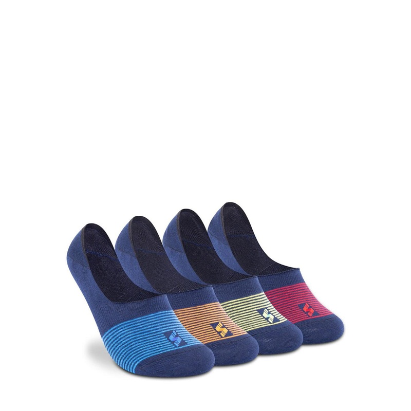 Supersox Unisex Pack of 4 Patterned Cotton Moisture Absorbent Anti Slip Shoe Liners Socks