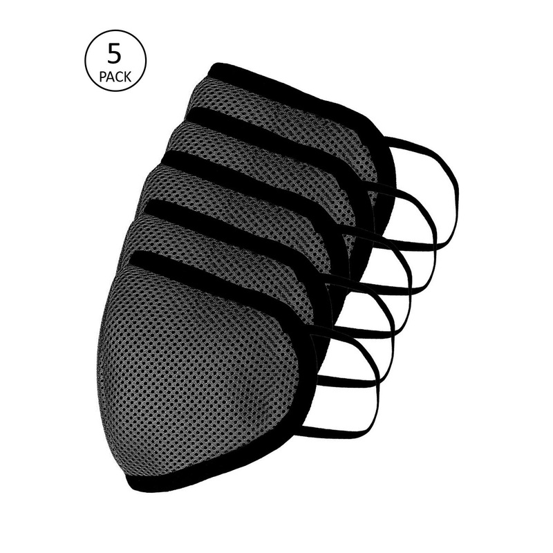 Teakwood Leathers Unisex 5 Pcs Black 3-Ply HYPASHIELD Anti-Pollution Outdoor Masks