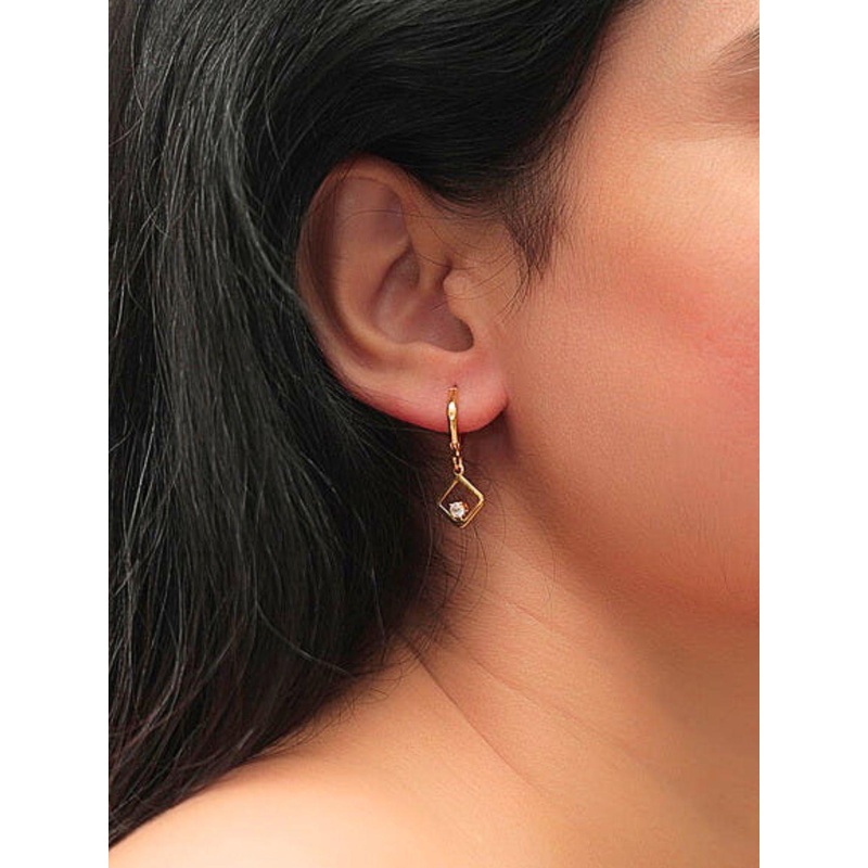 Tipsy closet Diamond Shaped Hoop Earrings