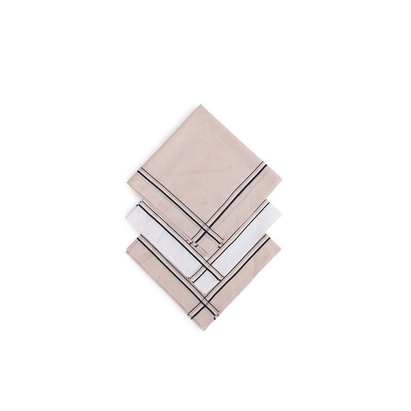 Arrow Men Pack Of 3 Striped Pure Cotton Handkerchiefs