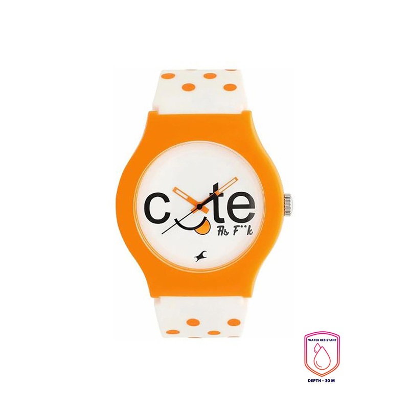 Fastrack Unisex White Dial & Straps Printed Analogue Watch 9915PP73