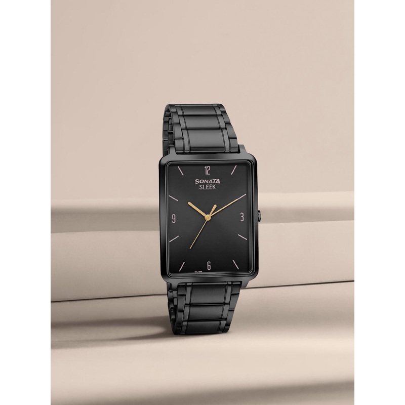 Sonata Men Black Analogue Watch