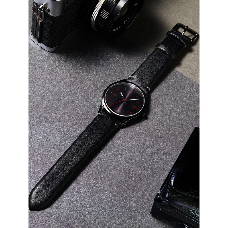 Sonata Poze Men Brass Printed Dial & Leather Bracelet Style Straps Analogue Watch SP70013NL01W