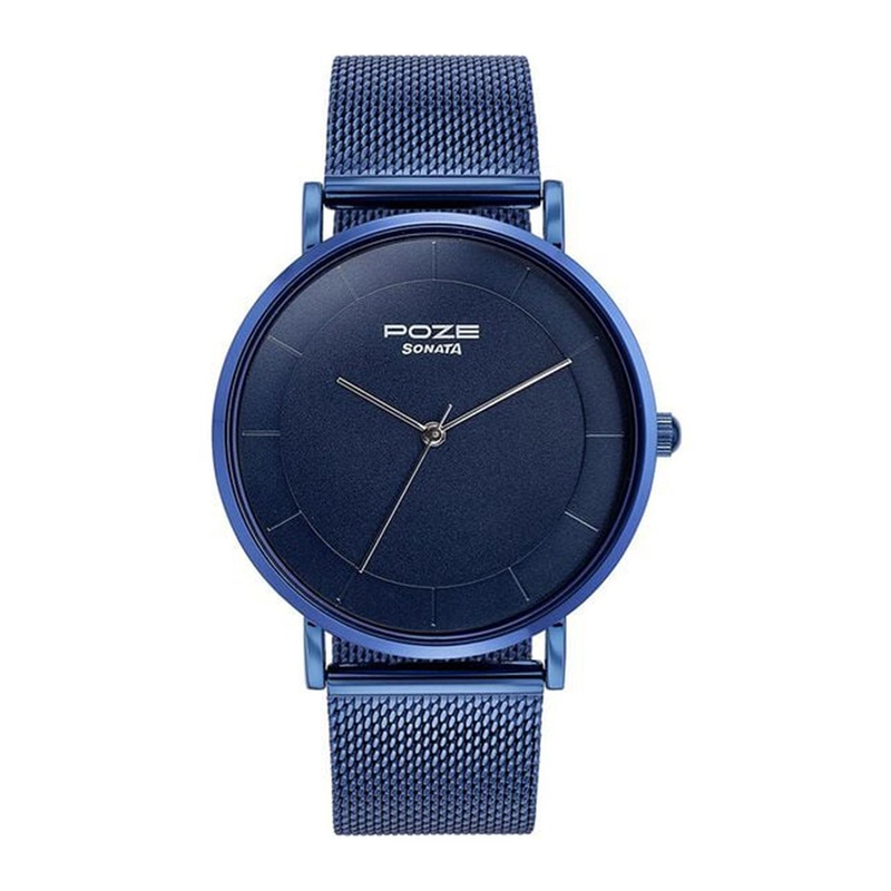Sonata Poze Quartz Analog Dial Mesh Strap Watch for Men – SP70034QM01W