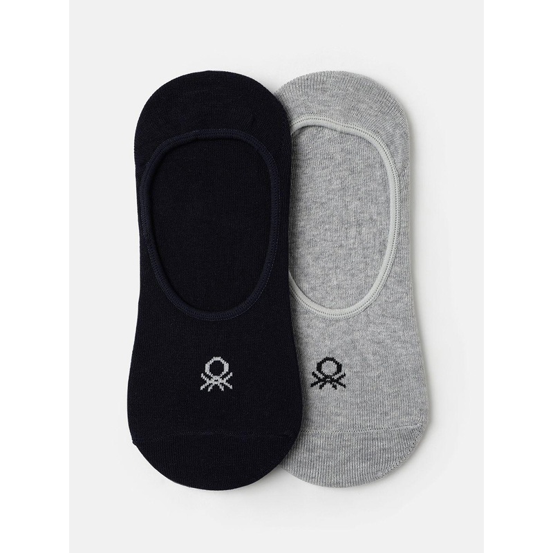 United Colors of Benetton Solid Pack of 2 Invisible Liner Socks