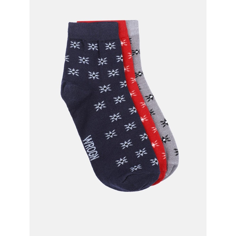 WROGN Men Set of 3 Patterned Above-Ankle Length Socks