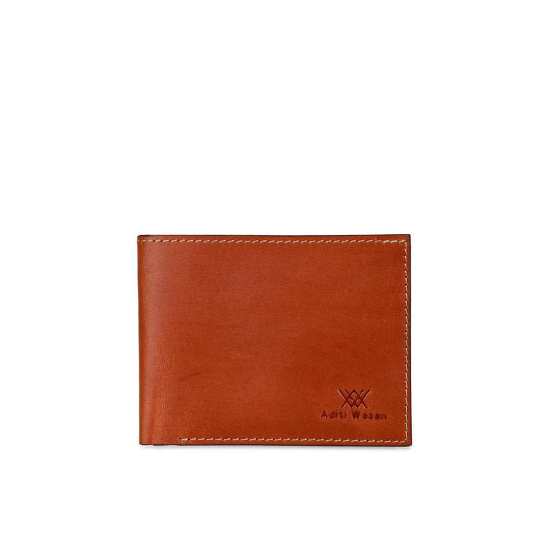 Aditi Wasan Unisex Brown Leather Two Fold Wallet