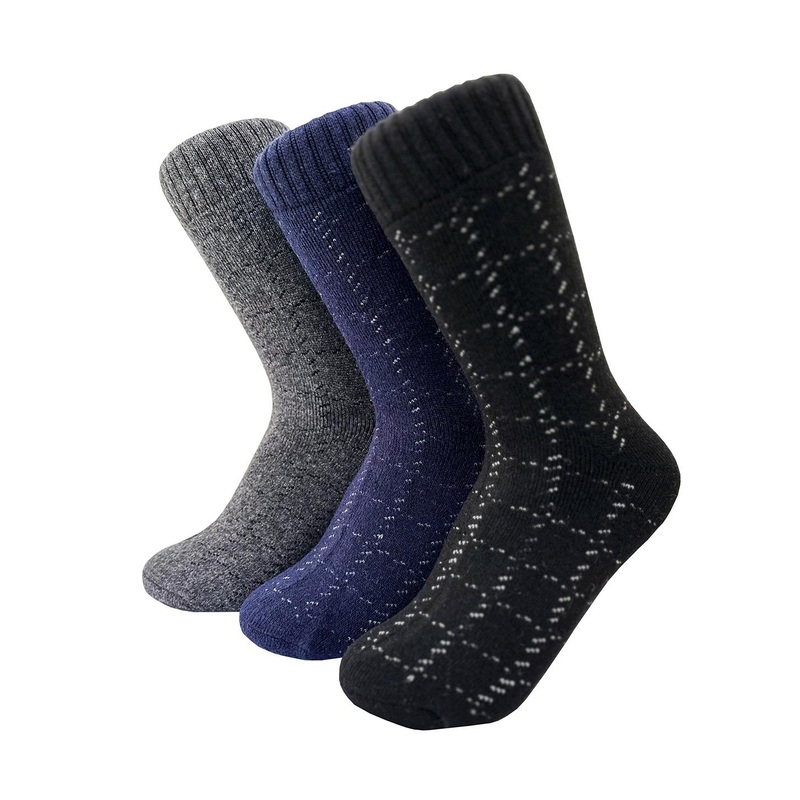 Alexvyan Men 3 Pair Cheked Calf Length Winter Woolen Warm Socks