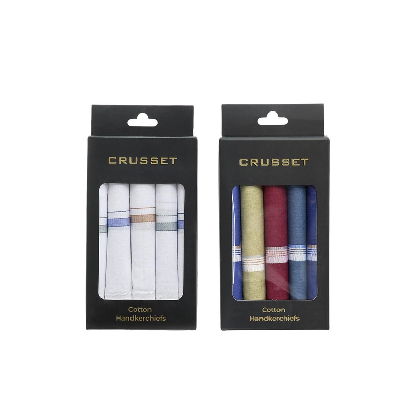 CRUSSET Men Assorted Pack Of 10 Handkerchiefs