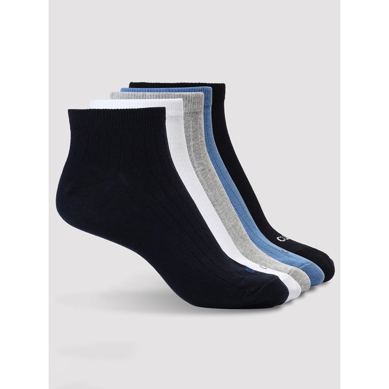 CULT Men Pack of 5 Low Ankle Cotton Socks Multi Colour