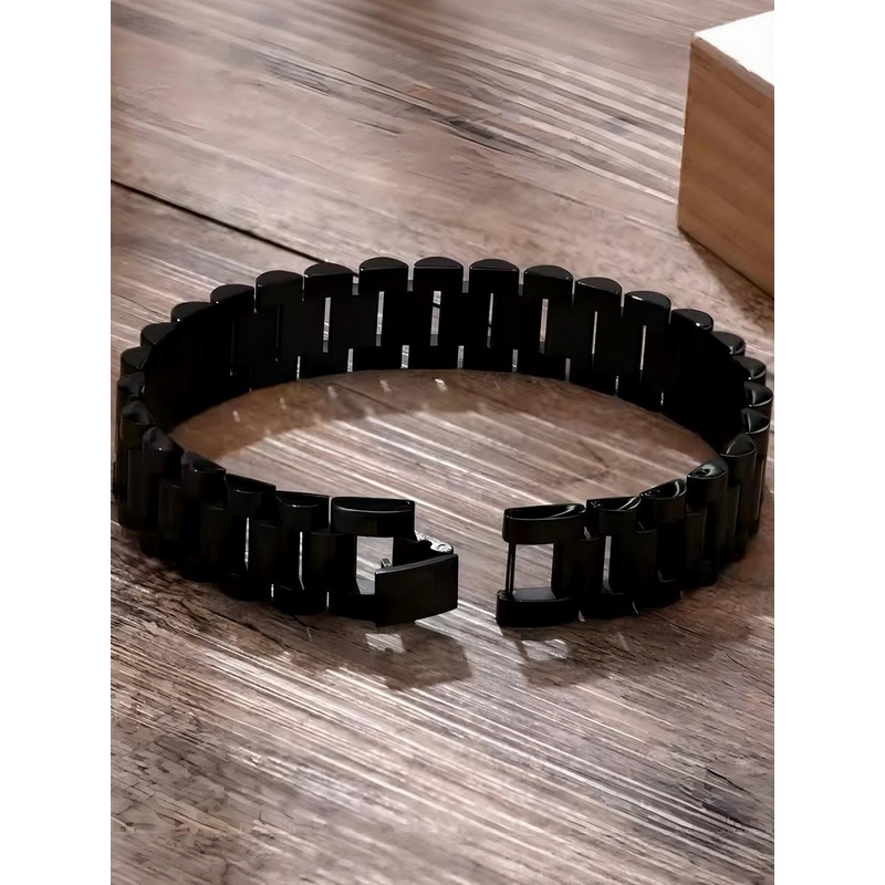 Fashion Frill Stylish Bracelet for Men Black Wide Bracelet for Men Gift for Him