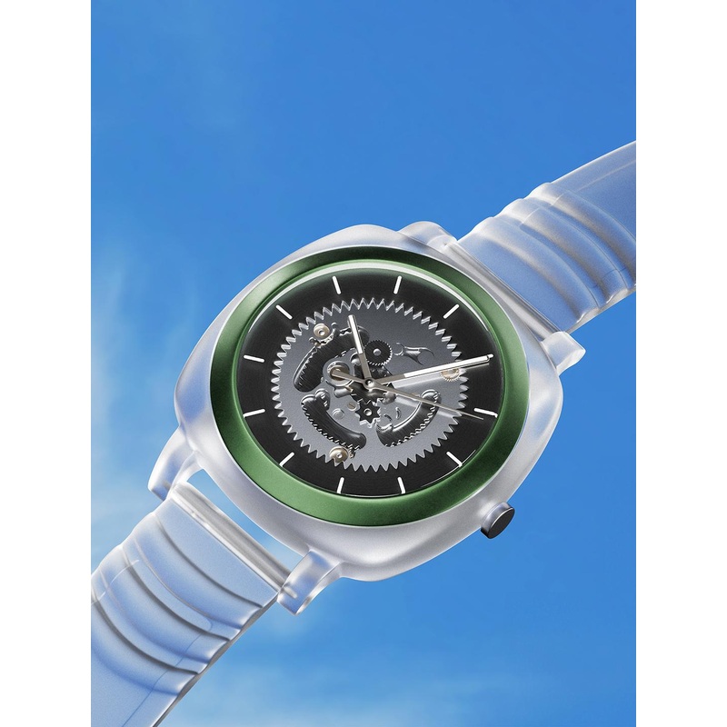 Fastrack Unisex Bare Hype Transparent Aluminium Skeleton Dial Analogue Watch 3312PP04