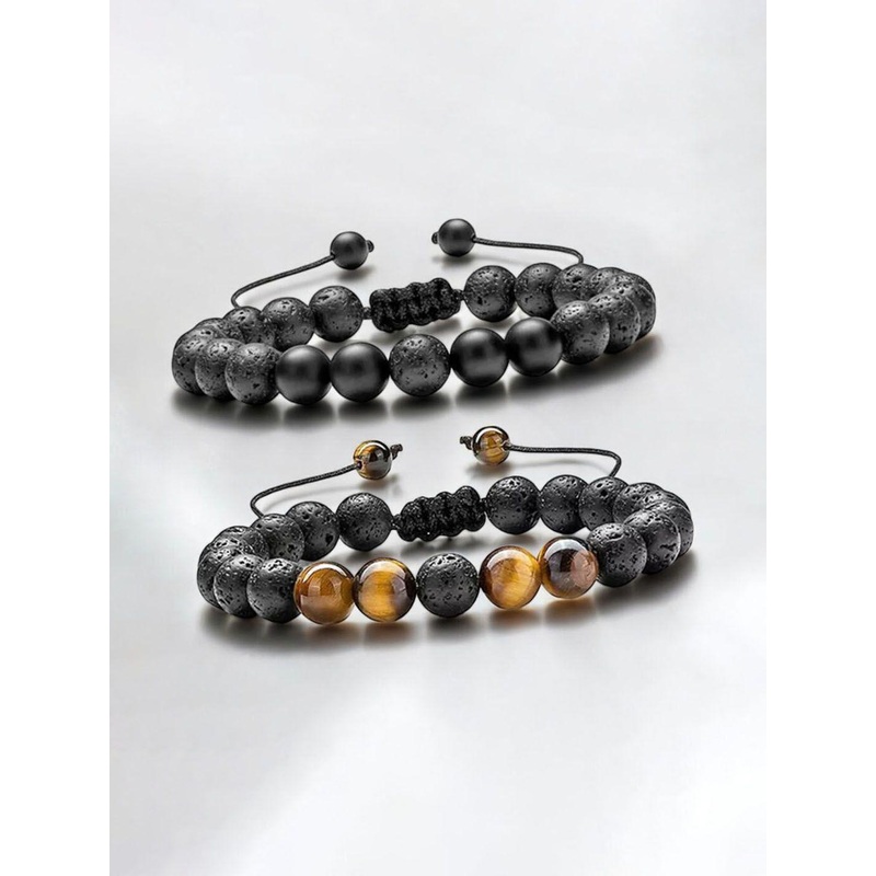Jewels Galaxy Men Set Of 2 Artificial Beaded Bracelet