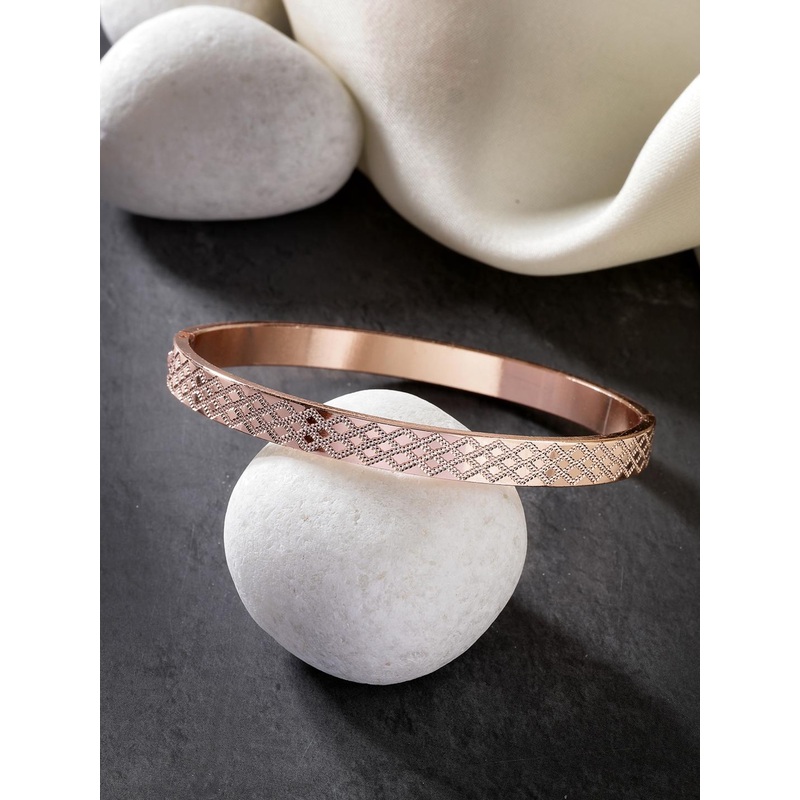 The Roadster Lifestyle Co Men Rose Gold-Plated Kada Bracelet