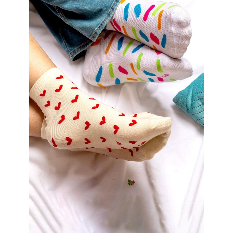 Thela Gaadi Unisex Pack Of 2 Patterned Ankle-Length Socks