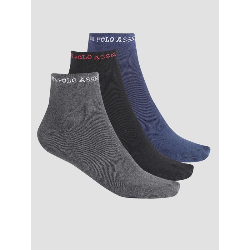 U.S. Polo Assn. Men Pack Of 3 Ankle-Length Stretchable Socks-I646