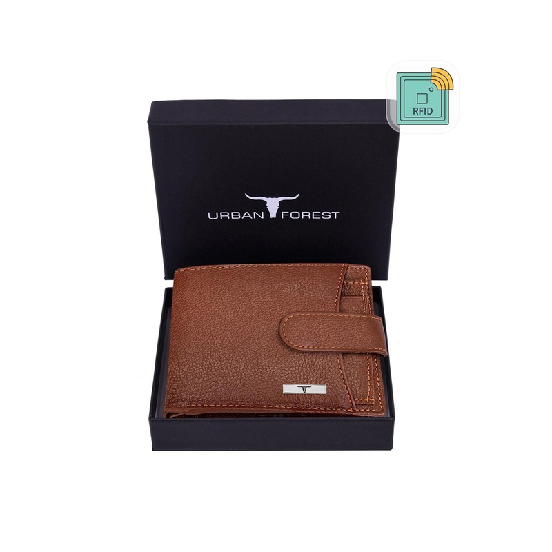 URBAN FOREST Men  Leather Two Fold Wallet