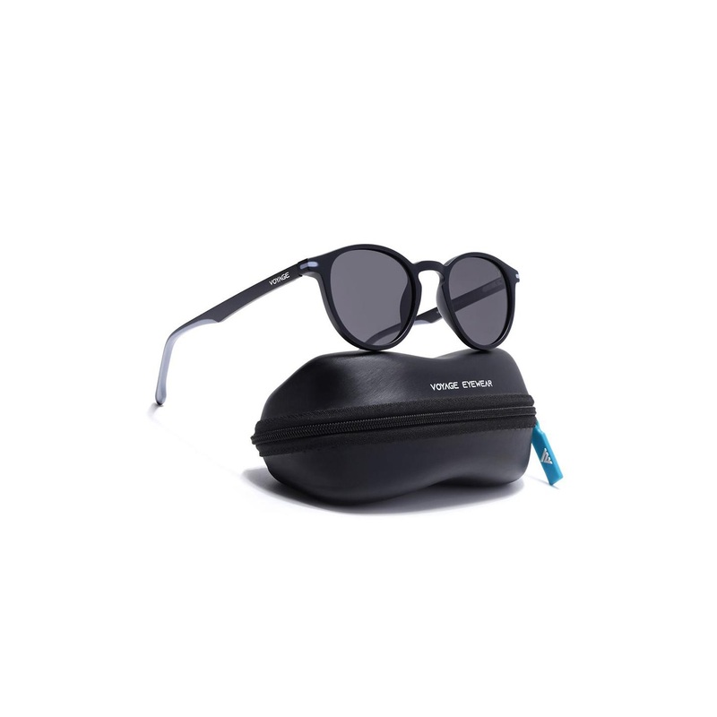 Voyage Round Sunglasses for Men & Women Black & Grey Frame  PMG7407