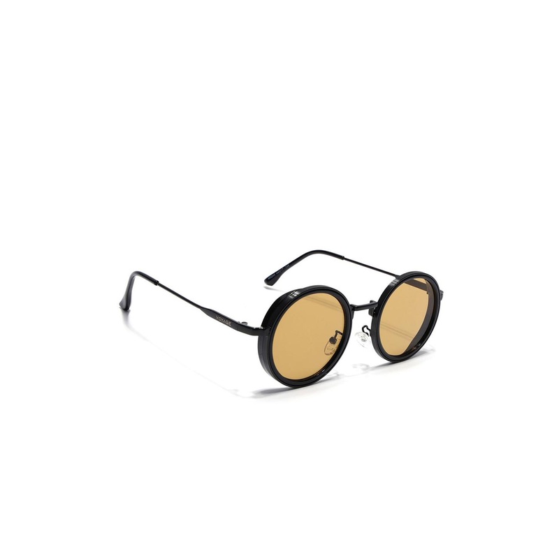Voyage Unisex Brown Lens & Black Round Sunglasses with UV Protected Lens 5245MG7116