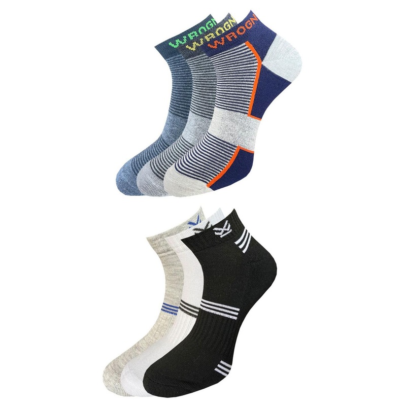 WROGN Men Pack of 6 Patterned Ankle-Length Socks