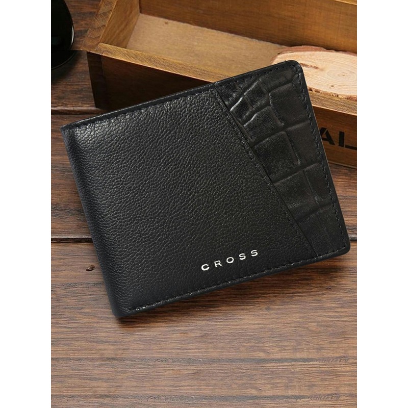 Cross Men Black Textured Seneca Slim Wallet