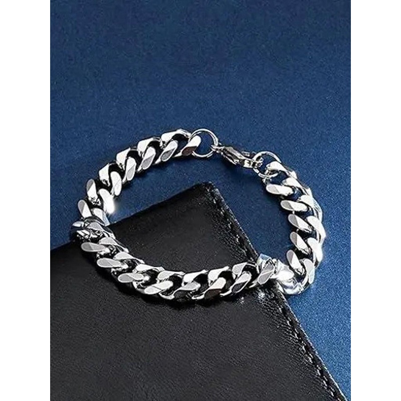 FIMBUL Men Stainless Steel Curb Chain Link Bracelet