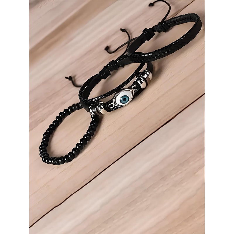 KARISHMA KREATIONS Men Leather Multistrand Bracelet