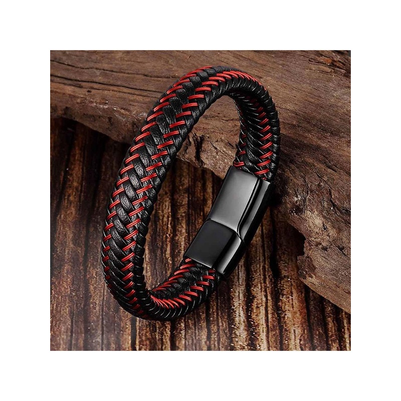 kazare Men Rhodium-Plated Wraparound Bracelet