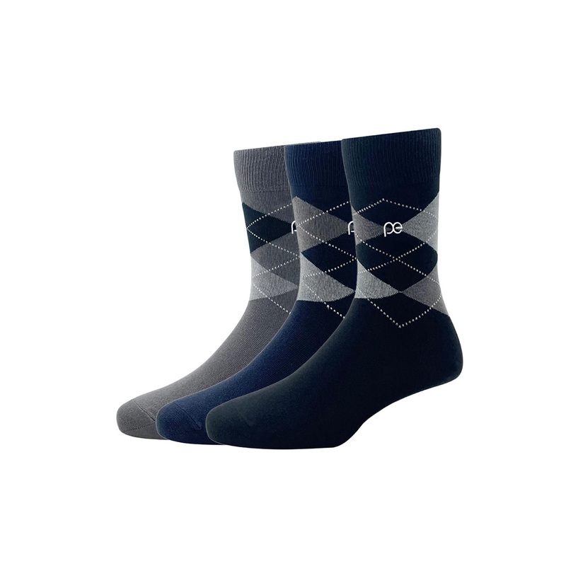 Peter England Men Pack Of 3 Patterned Calf-Length Socks