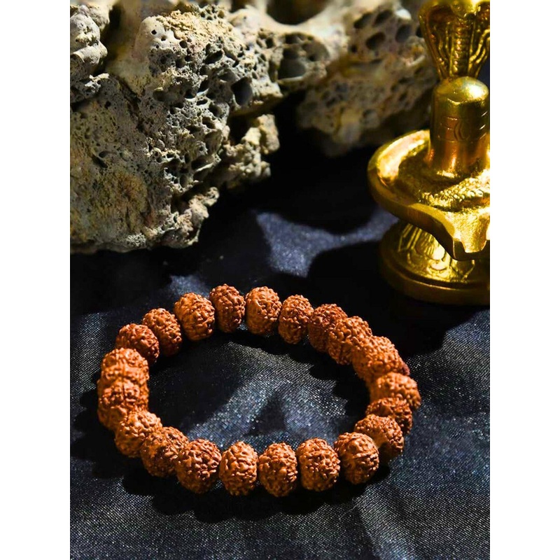 The Roadster Lifestyle Co Men Natural Rudraksha Stretchable Bracelet