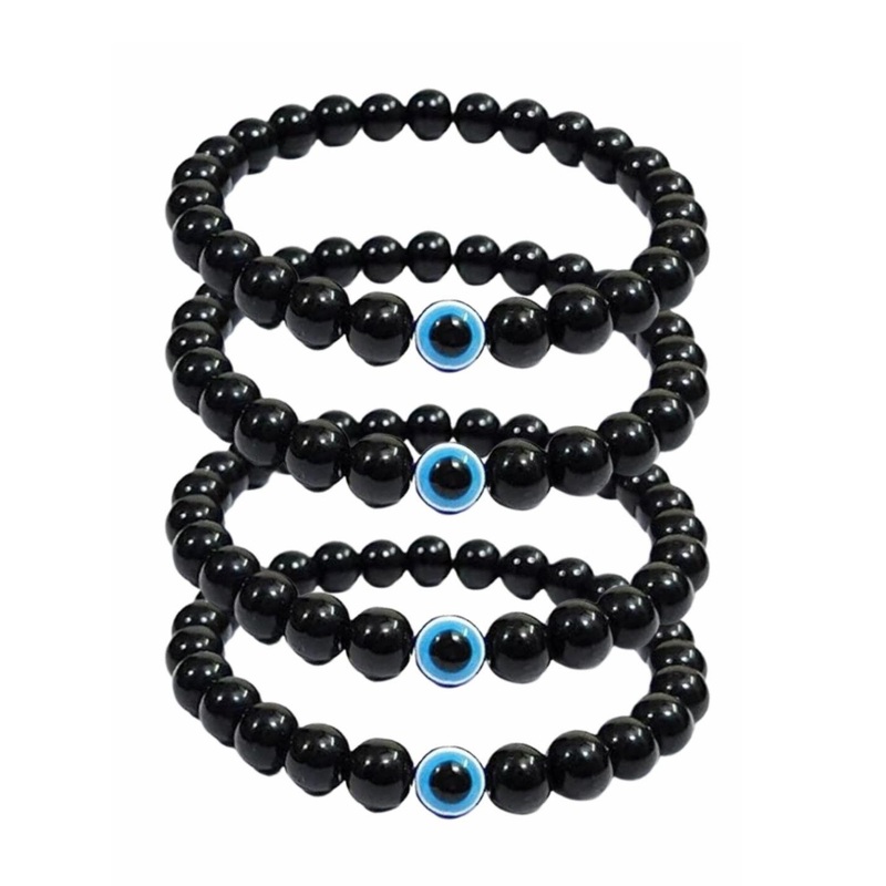 The Roadster Lifestyle Co Men Pack Of 4 Evil Eye Stretchable Bracelet