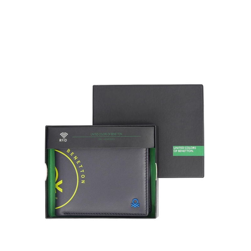United Colors of Benetton Men Printed Leather Two Fold Wallet