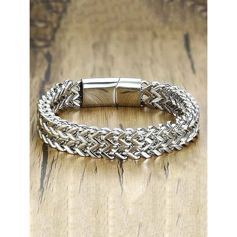 Heer Collection Men Stainless Steel Link Bracelet